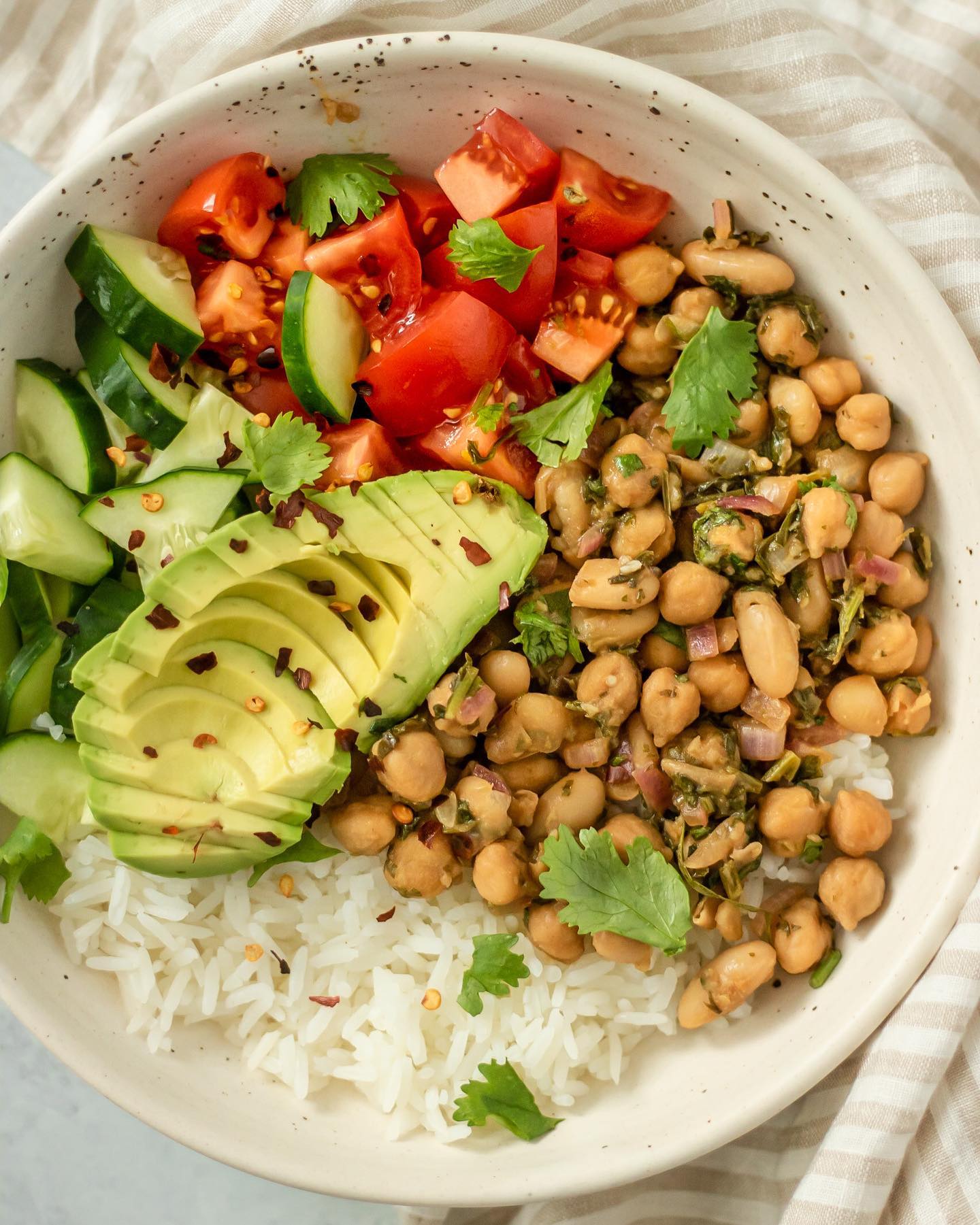 Tangy Cilantro Lime Chickpeas Nourish Bowl
