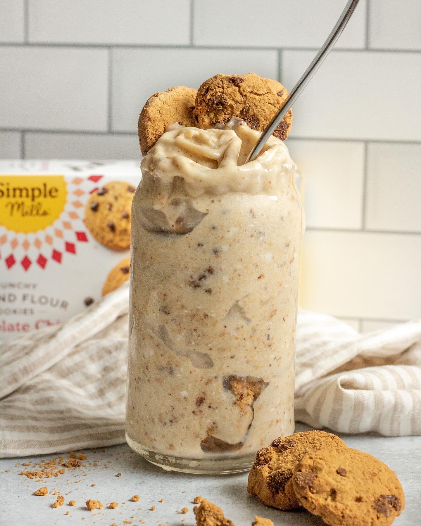 Banana Nice Cream with Cookie Chunks
