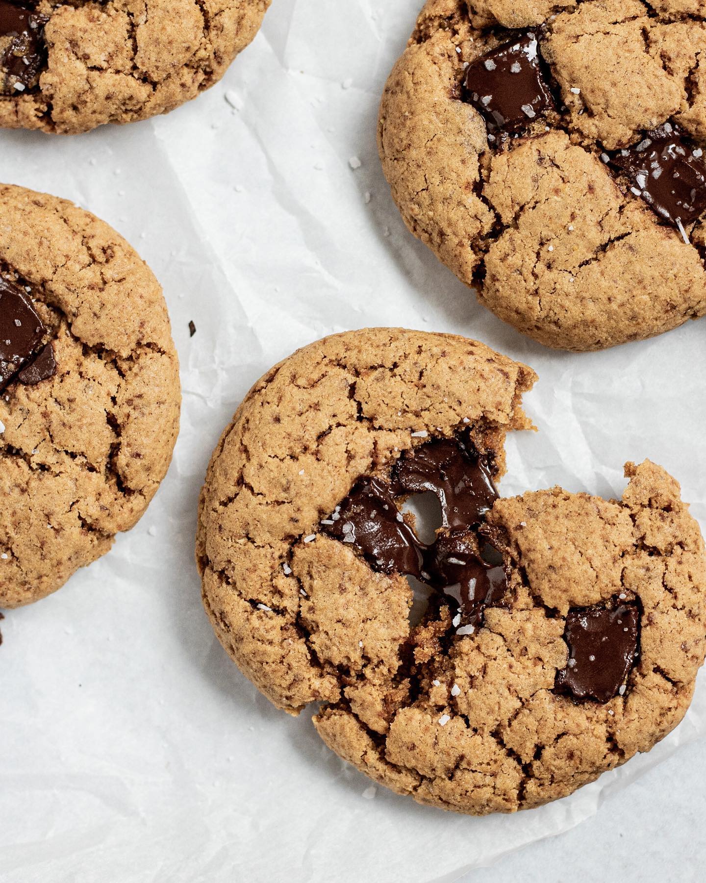 Gooey Chocolate Chip Tahini Cookies