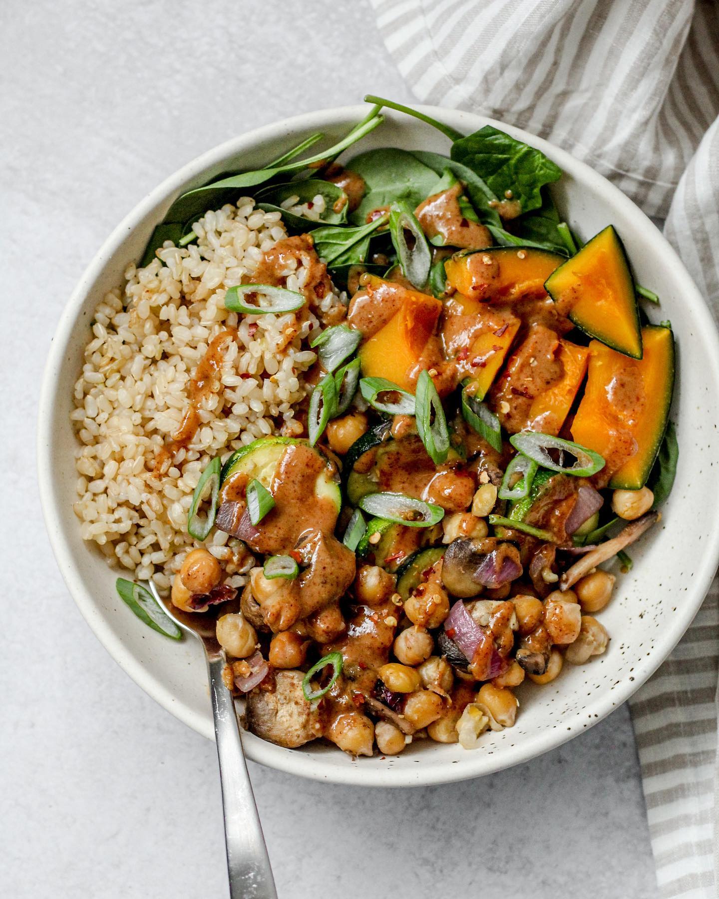 Almond Miso Chickpea Nourish Bowl