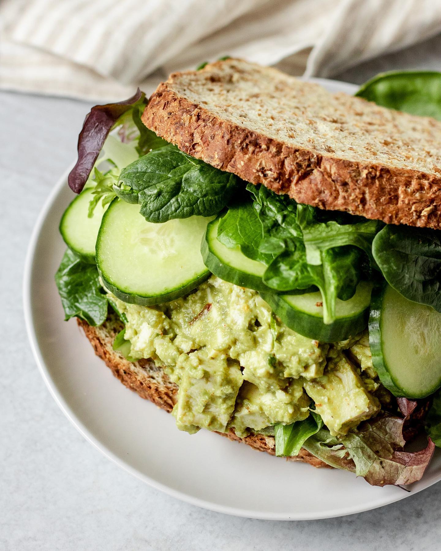 Avocado Tofu Salad Sandwich