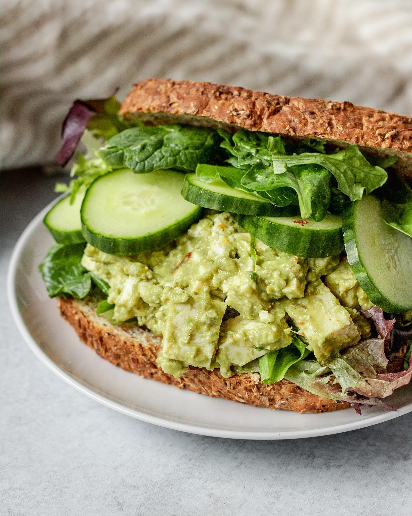 Avocado Tofu Salad Sandwich