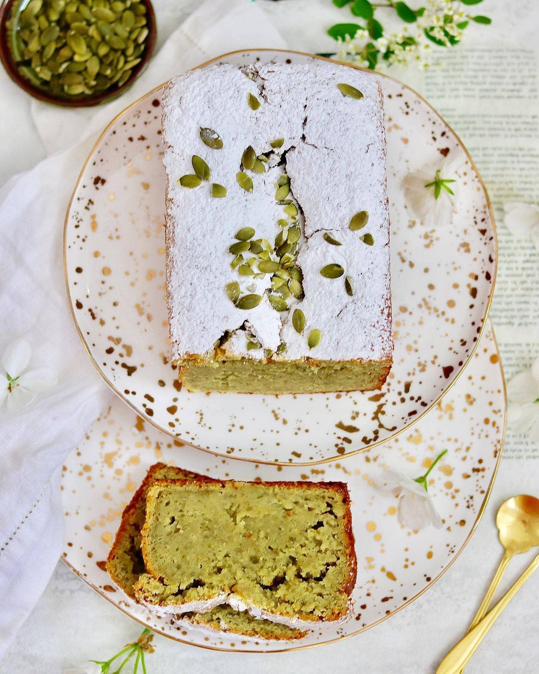 Vegan Avocado and Pumpkin Seed Cake