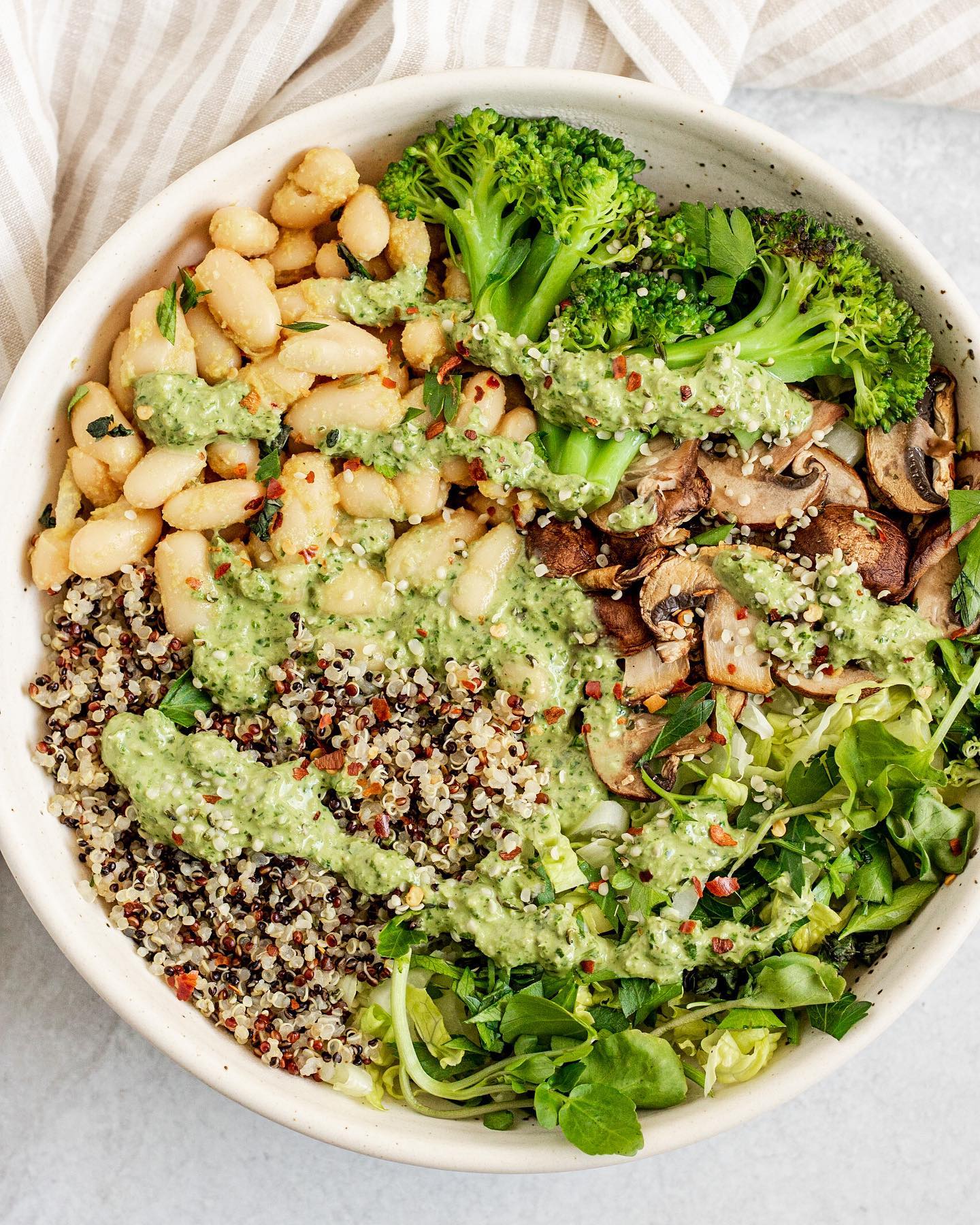 Tahini Pesto Vegan Bowl