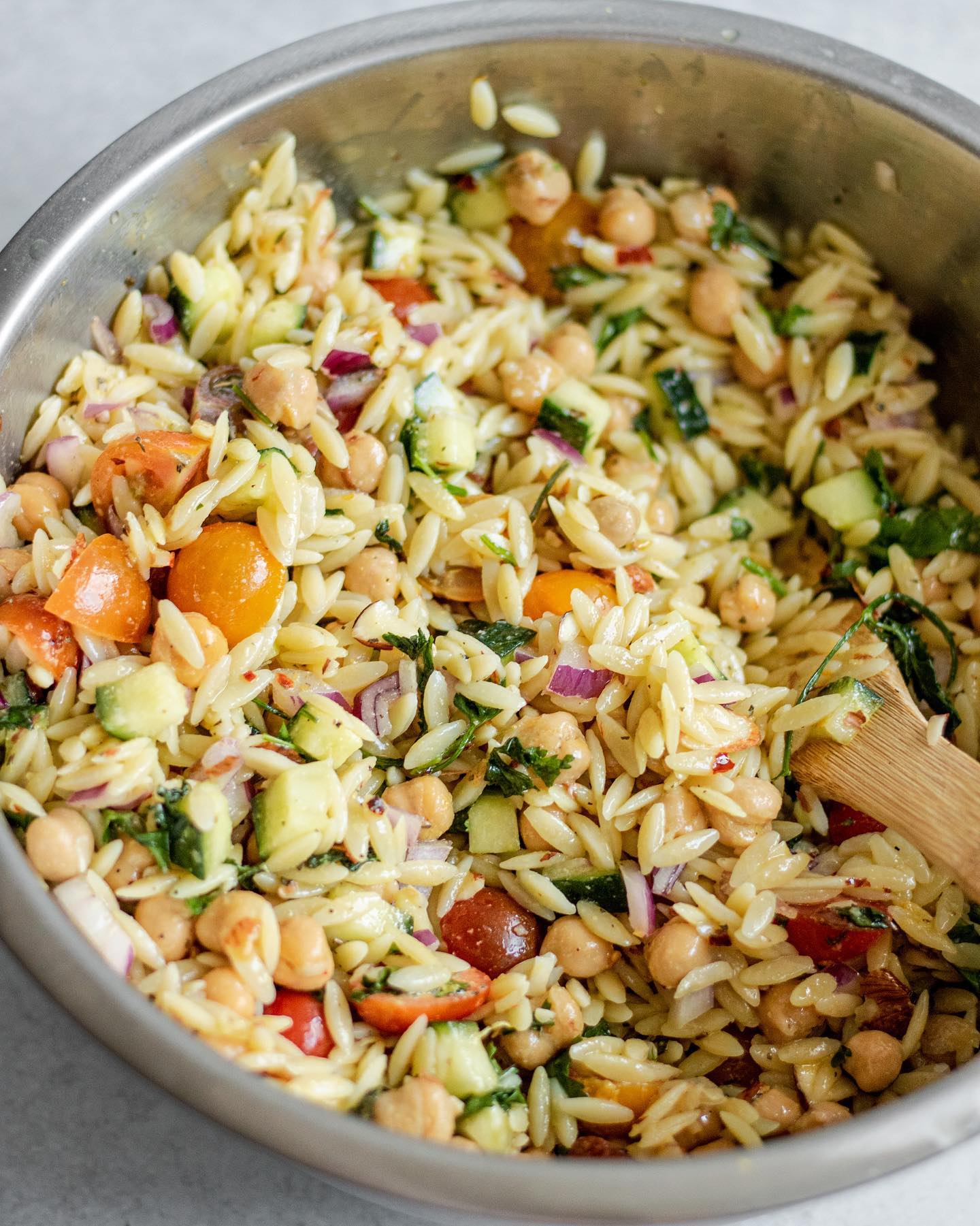 Lemon Orzo Chickpea Salad