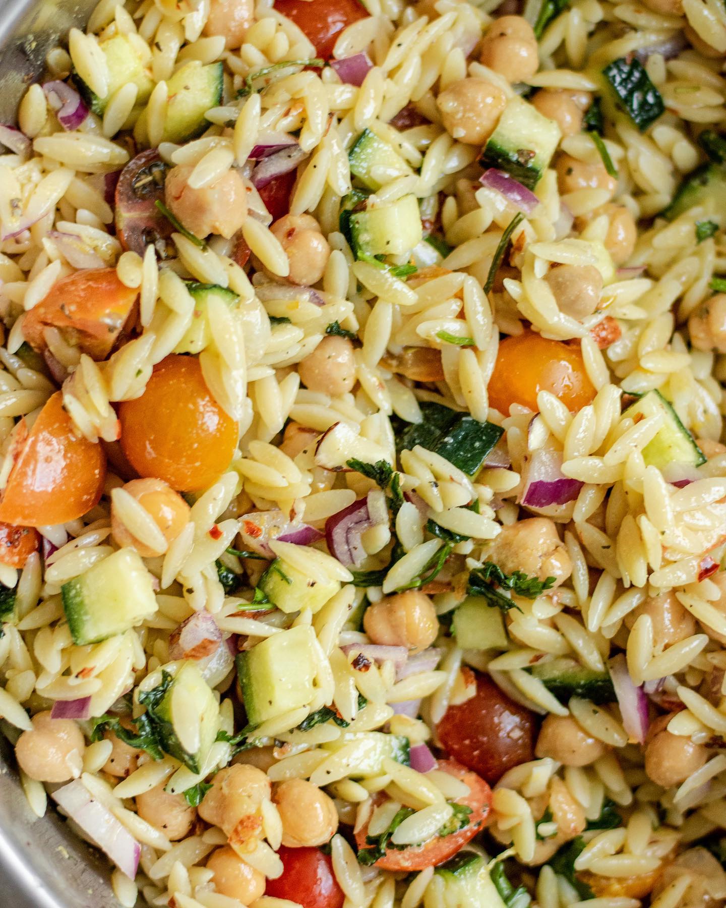 Lemon Orzo Chickpea Salad