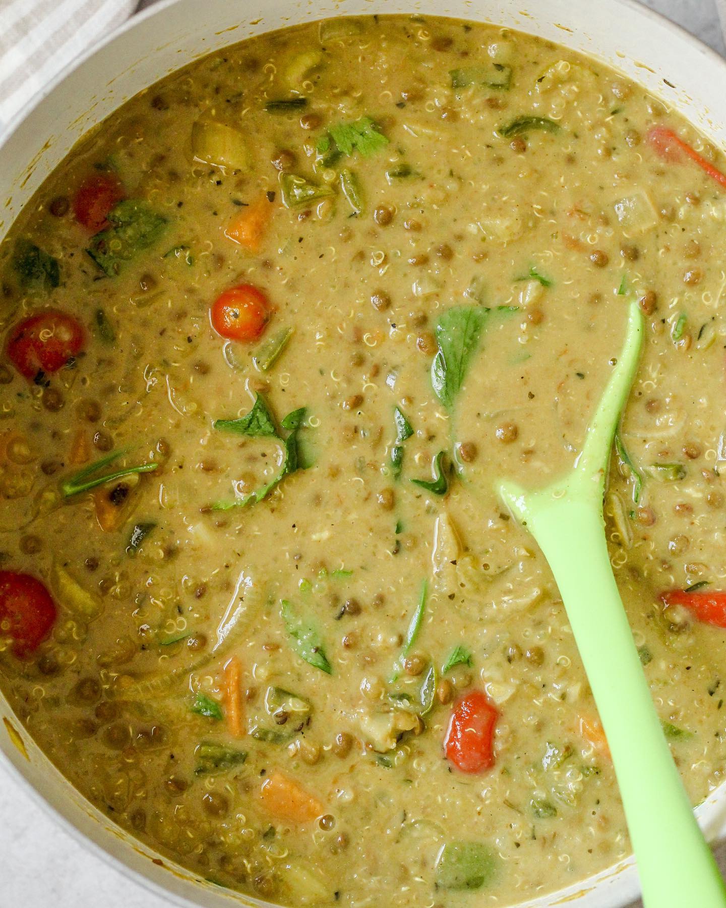 Creamy Lentil Quinoa Veggie Soup