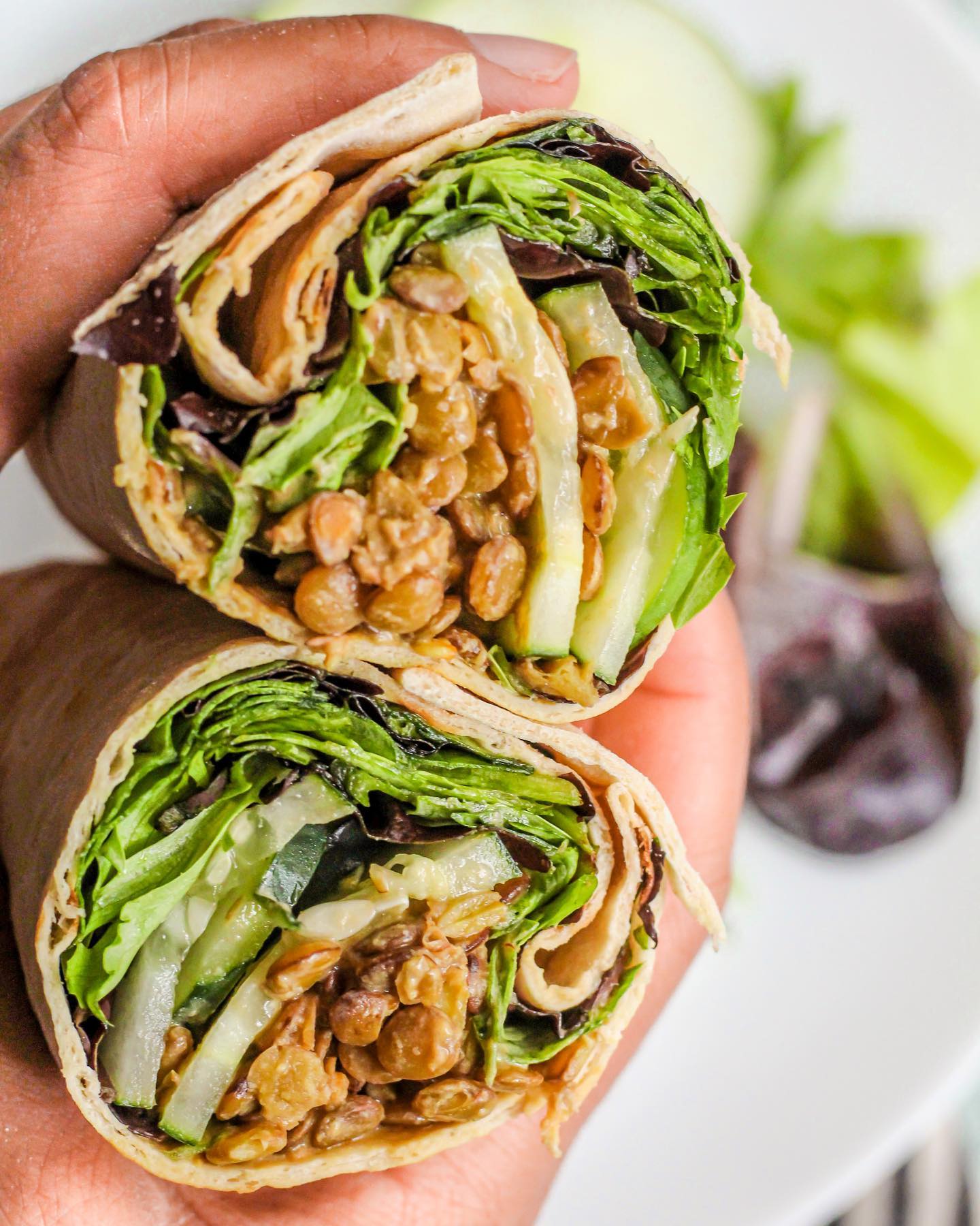 Garlic Chili Lentil Wraps