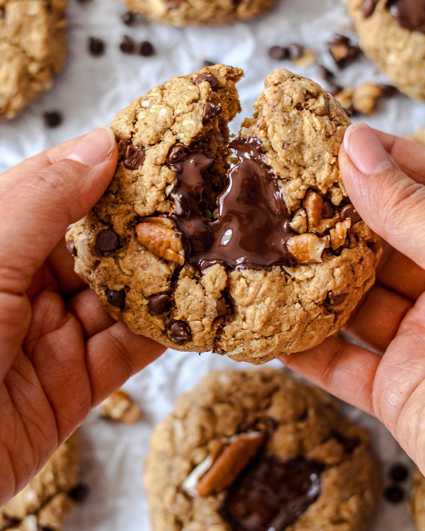 Cowboy Cookies with Chocolate Chips, Oats, Coconut, and Pecans