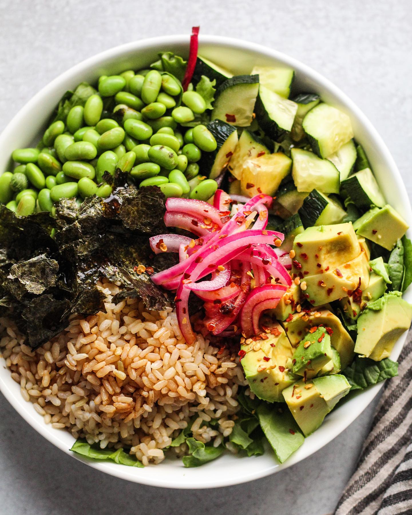 Sushi Bowl with Pickled Onions