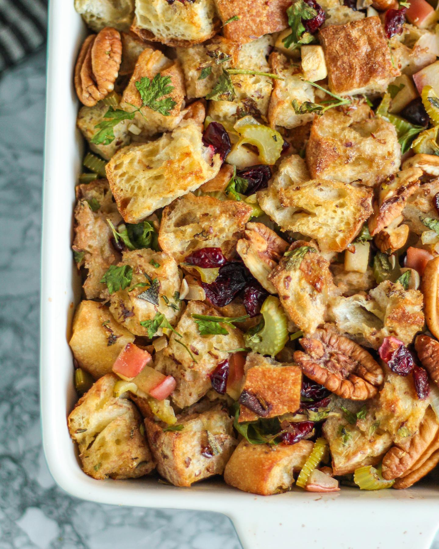 Vegan Cranberry Pecan Stuffing