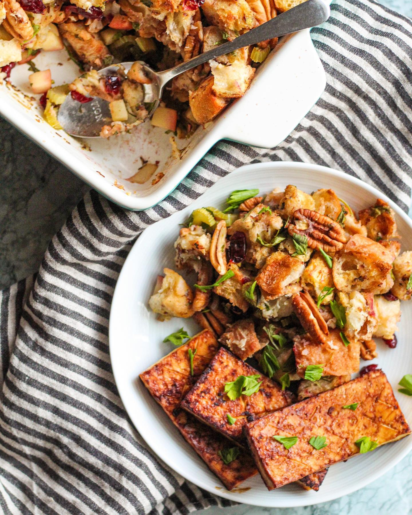 Vegan Cranberry Pecan Stuffing