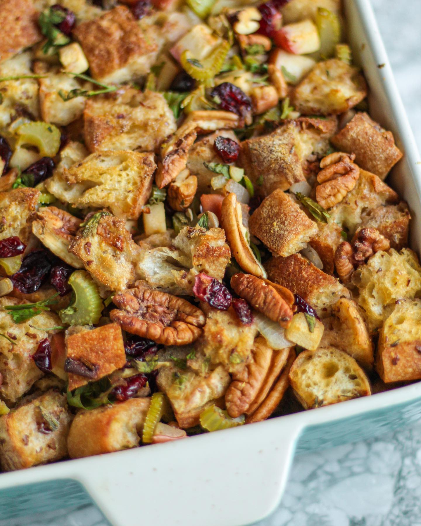Vegan Cranberry Pecan Stuffing