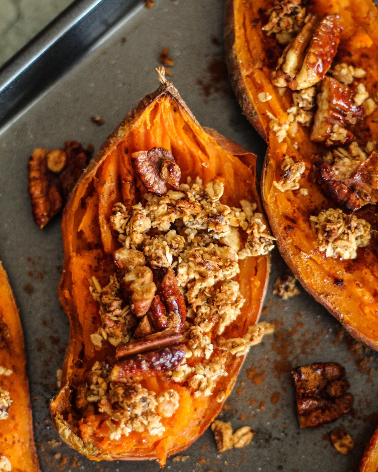 Sweet Potato Casserole Boats