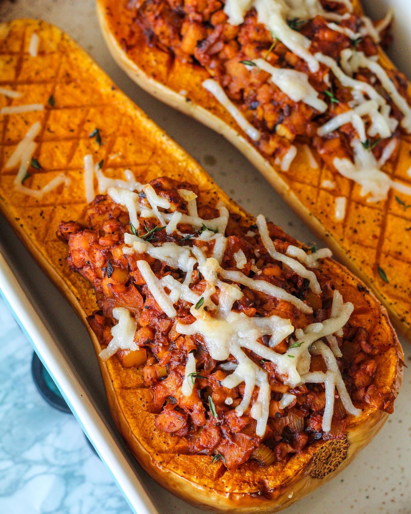 Vegan Gluten-Free Roasted Stuffed Butternut Squash