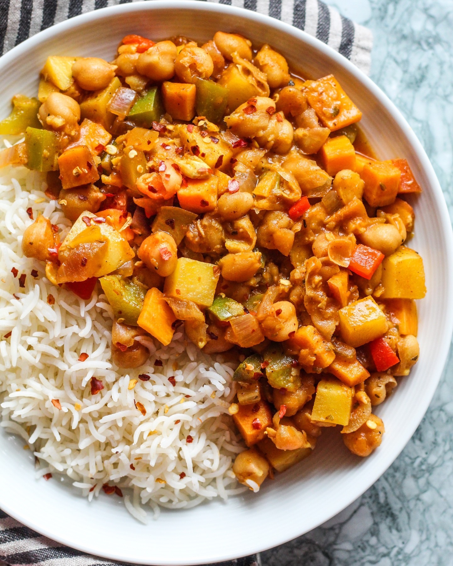 Easy Stewed Potato and Chickpeas