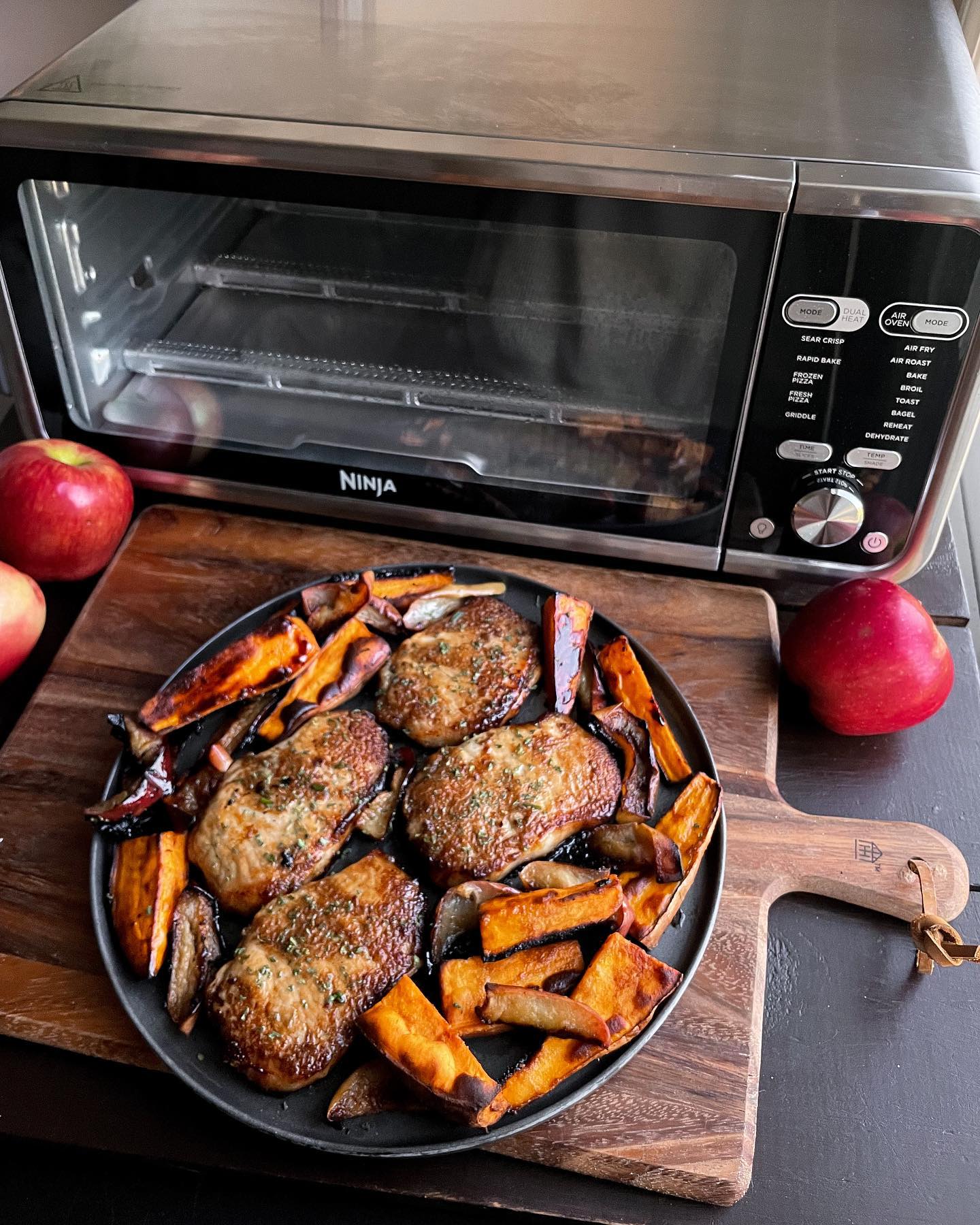 Sheet Pan Pork Chops with Sweet Potatoes and Apples