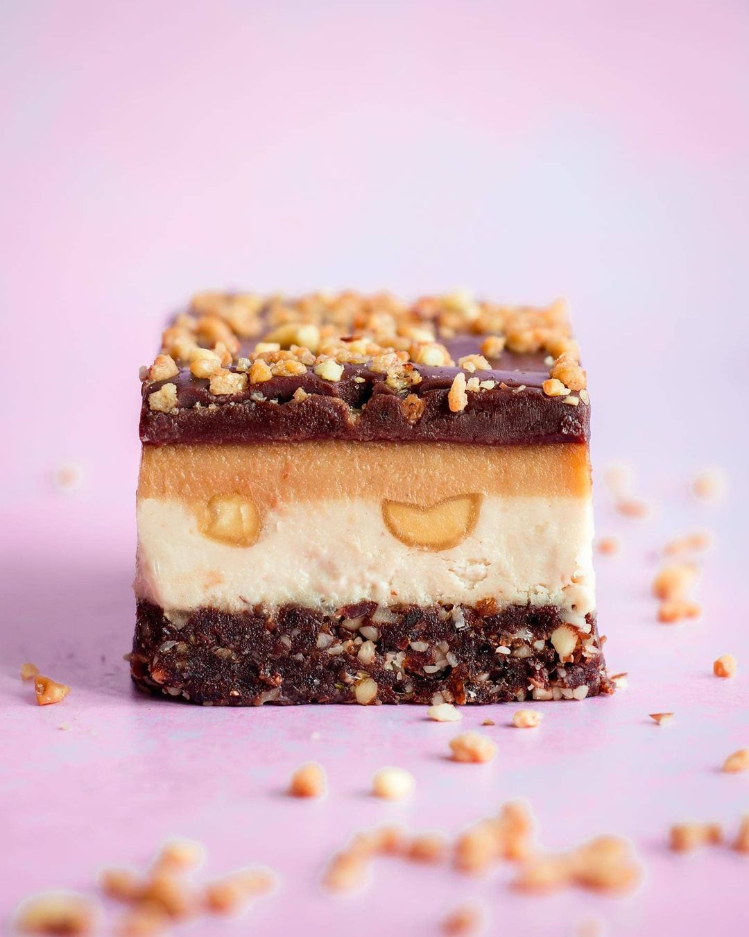 Layered Nougat Crisp Vegan Bars