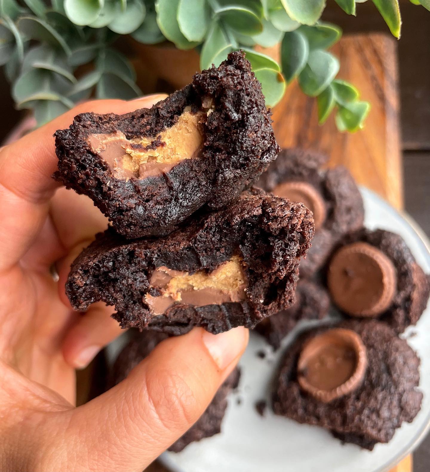 Gluten Free Peanut Butter Cup Brownie Bites