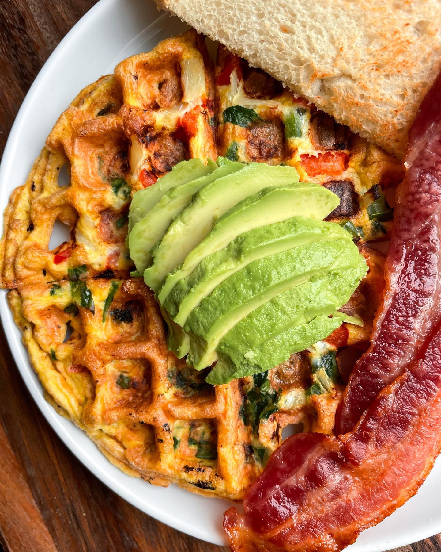 Quick Omelet Waffle Breakfast