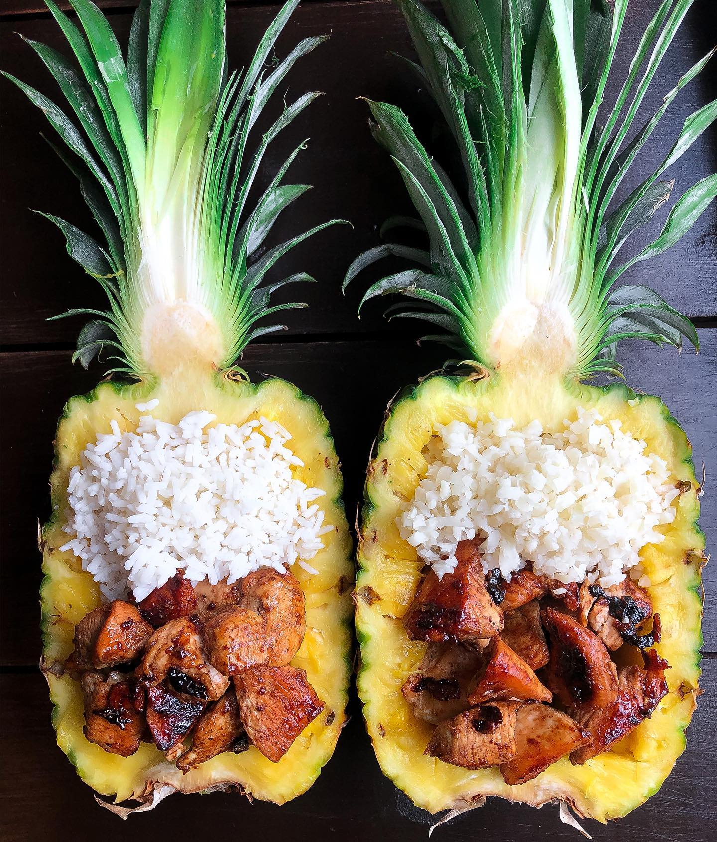 Chicken Teriyaki Pineapple Boats