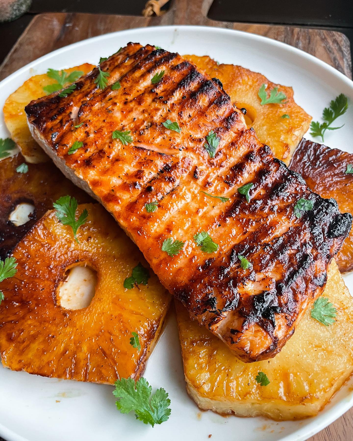 Honey Sriracha Pineapple Salmon