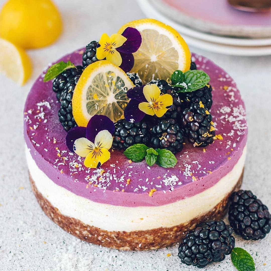 No-Bake Blackberry Lemon Cheesecake