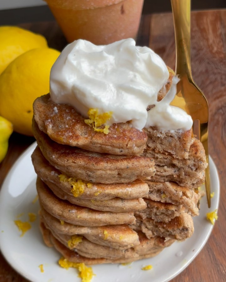 Vegan Gluten-Free Lemon Poppyseed Pancakes