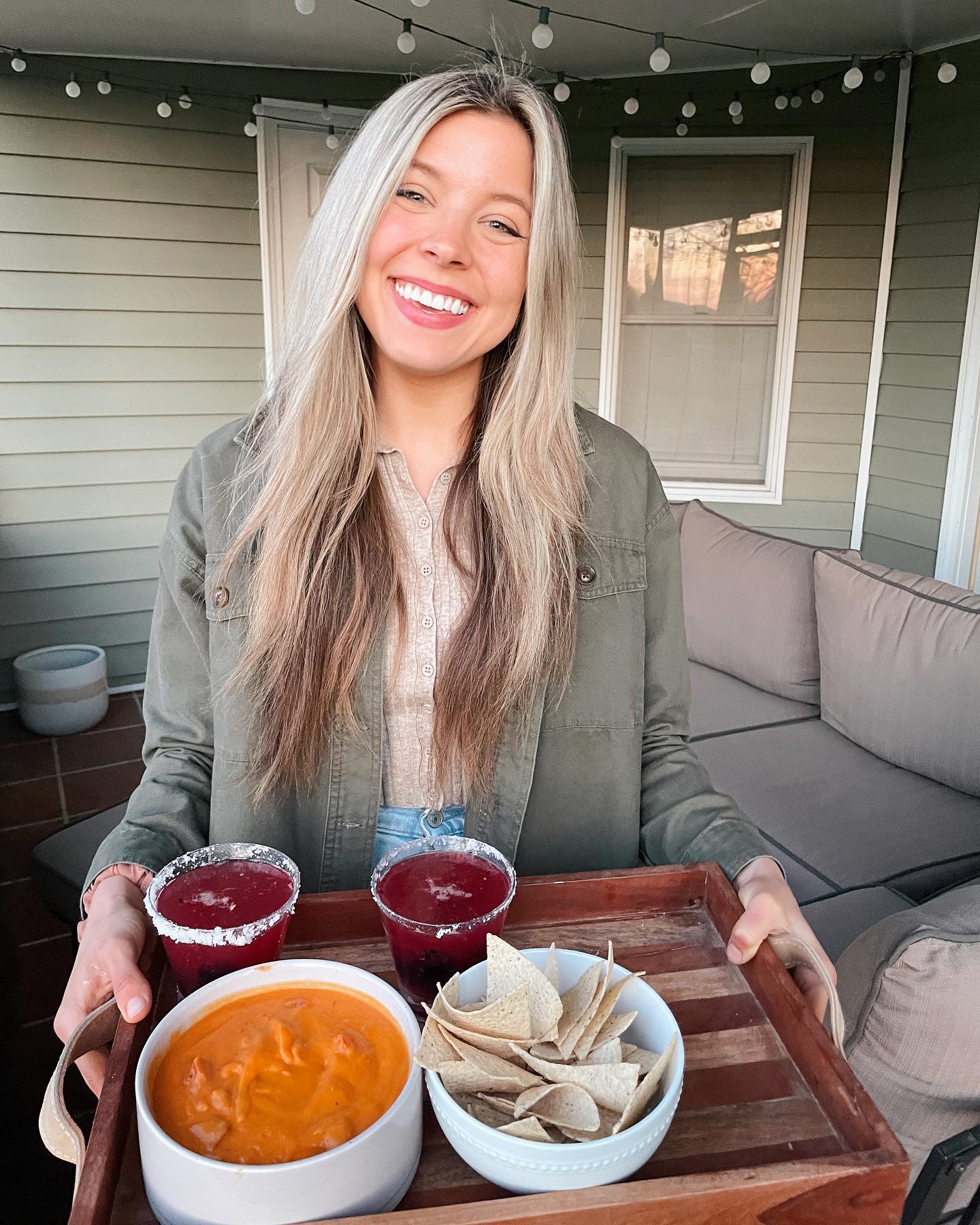Blackberry Margarita Smash and Vegan Nachos with Queso