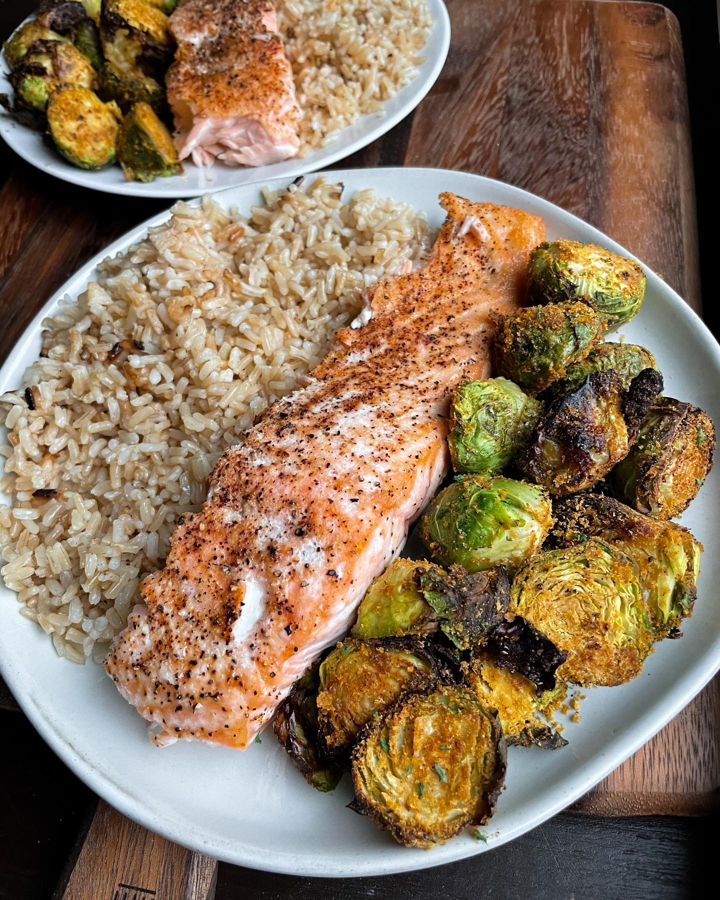 Quick and Flavorful Salmon with Air Fryer Brussels Sprouts