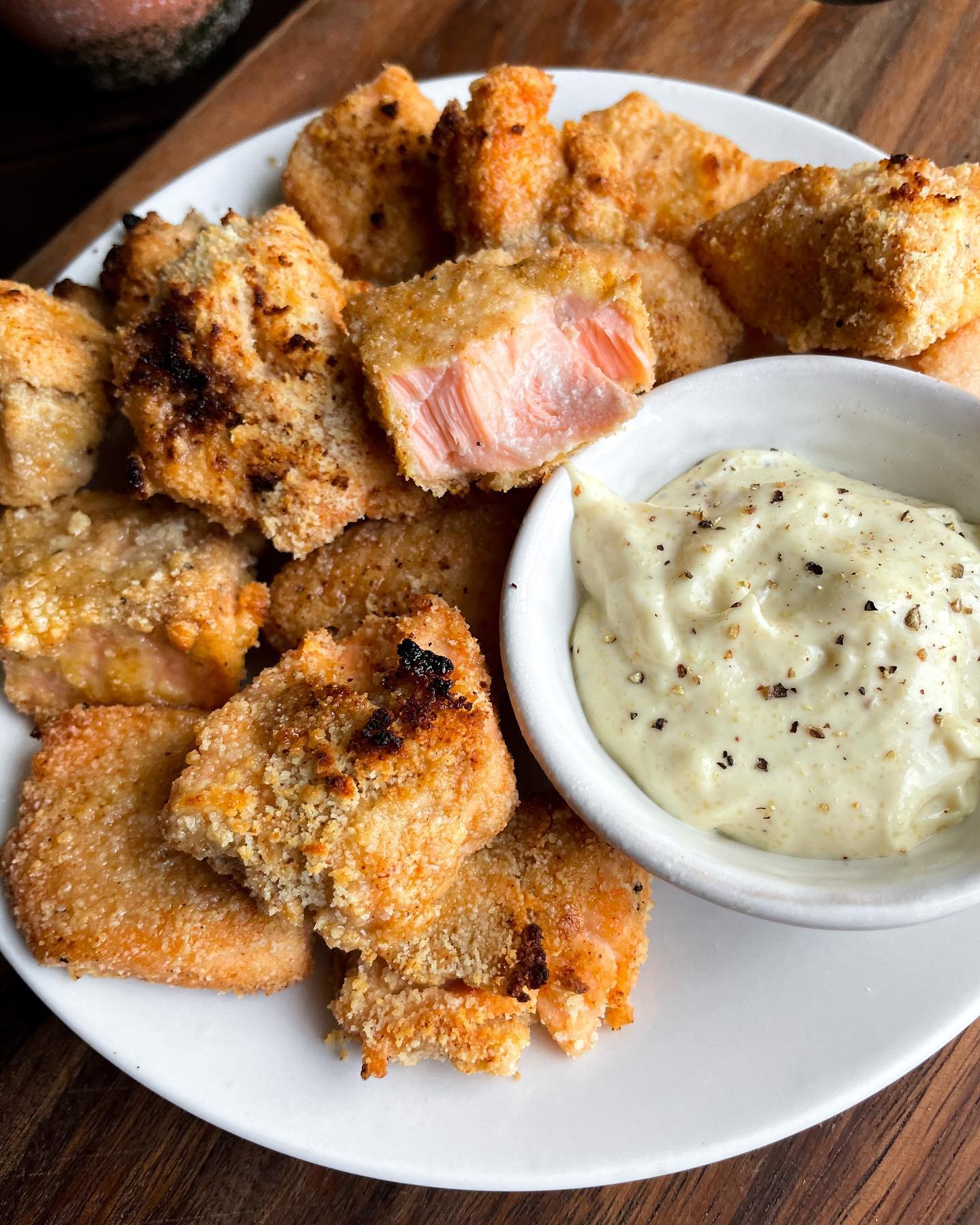 Crispy Air Fryer Salmon Nuggets with Aioli