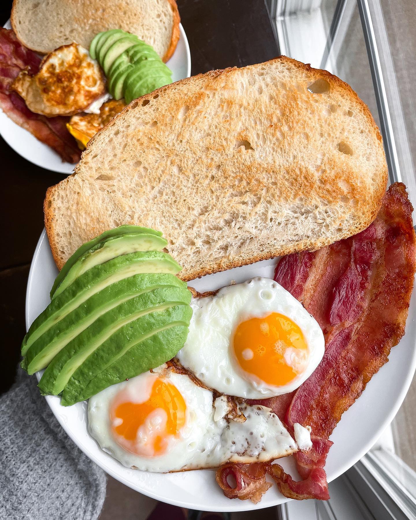 Simple Brunch Spread with Eggs and Bacon