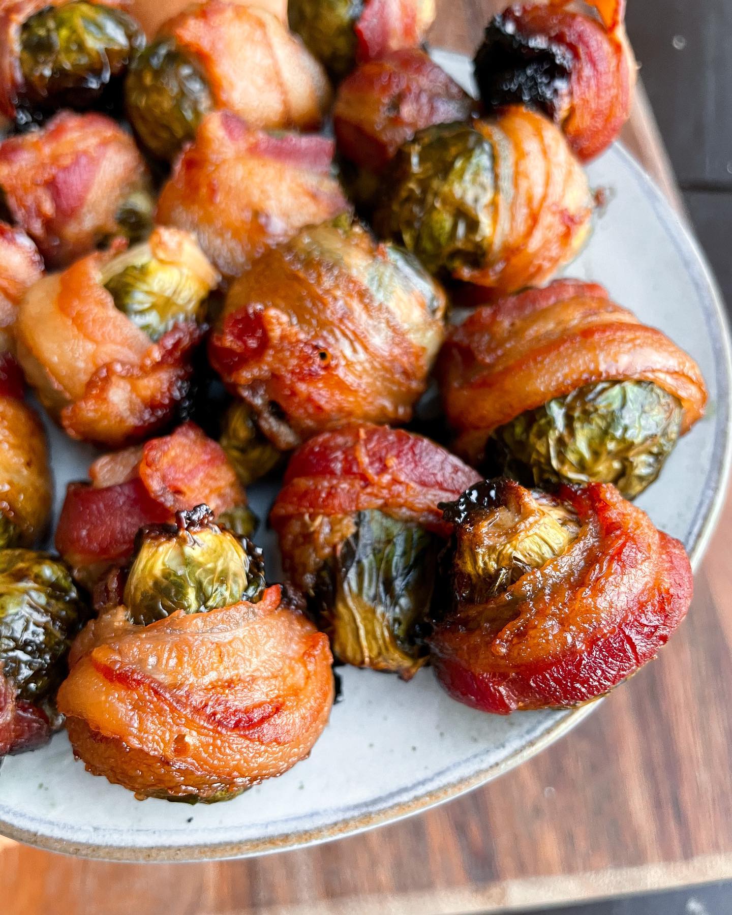 Bacon Wrapped Maple Brussels Sprouts