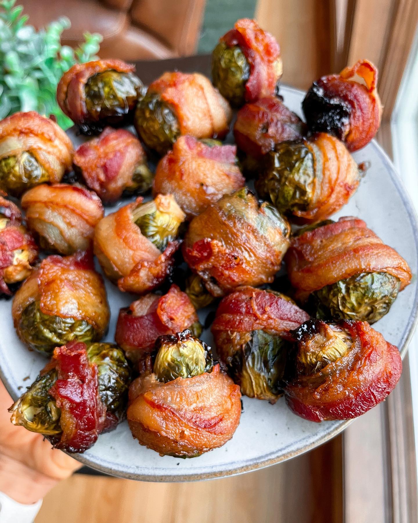 Bacon Wrapped Maple Brussels Sprouts