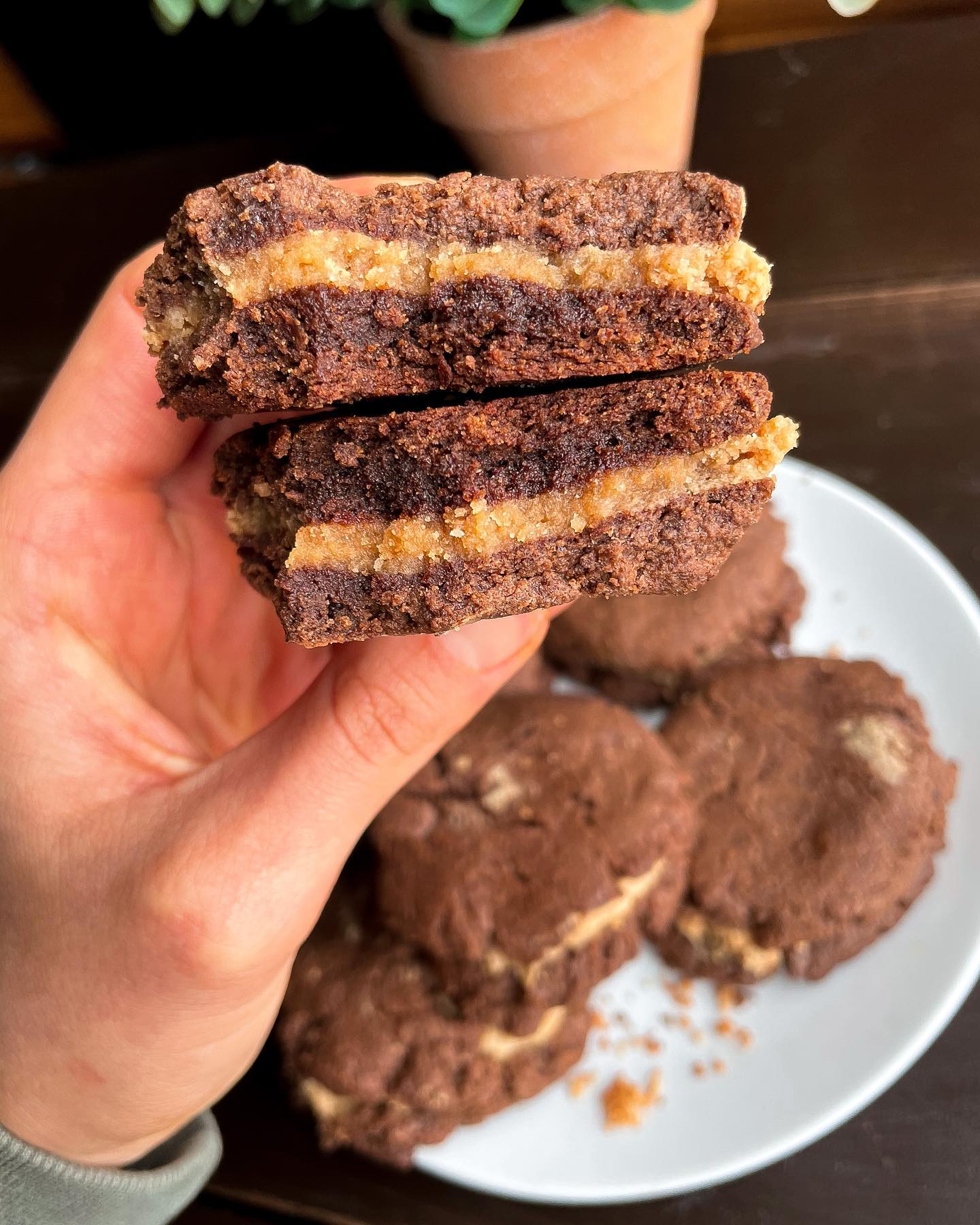 Peanut Butter Stuffed Chocolate Cookies