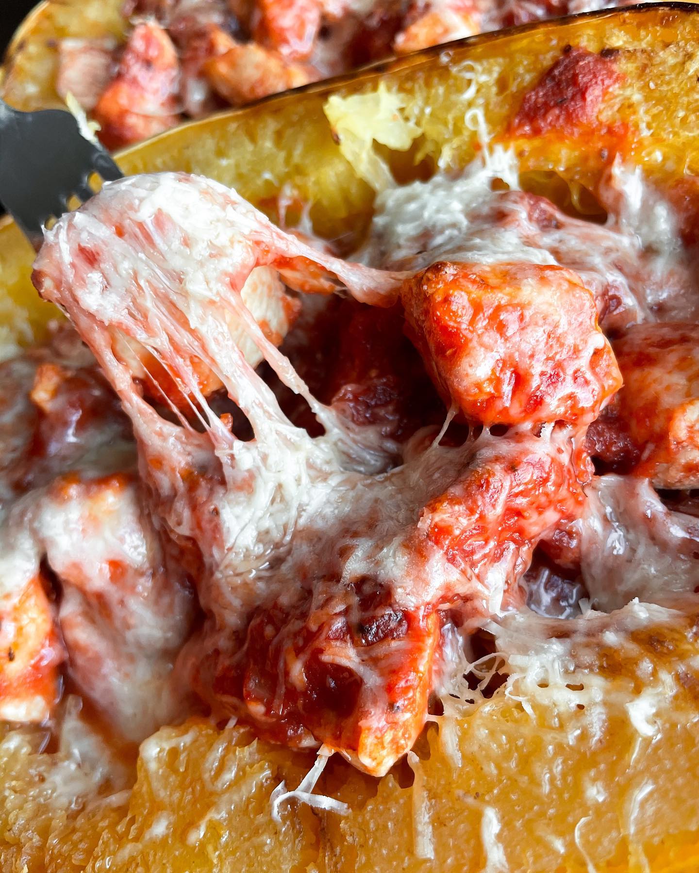 Chicken Parmesan Stuffed Spaghetti Squash