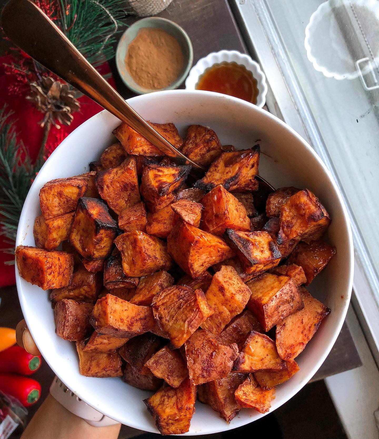 Air Fried Maple Sweet Potatoes
