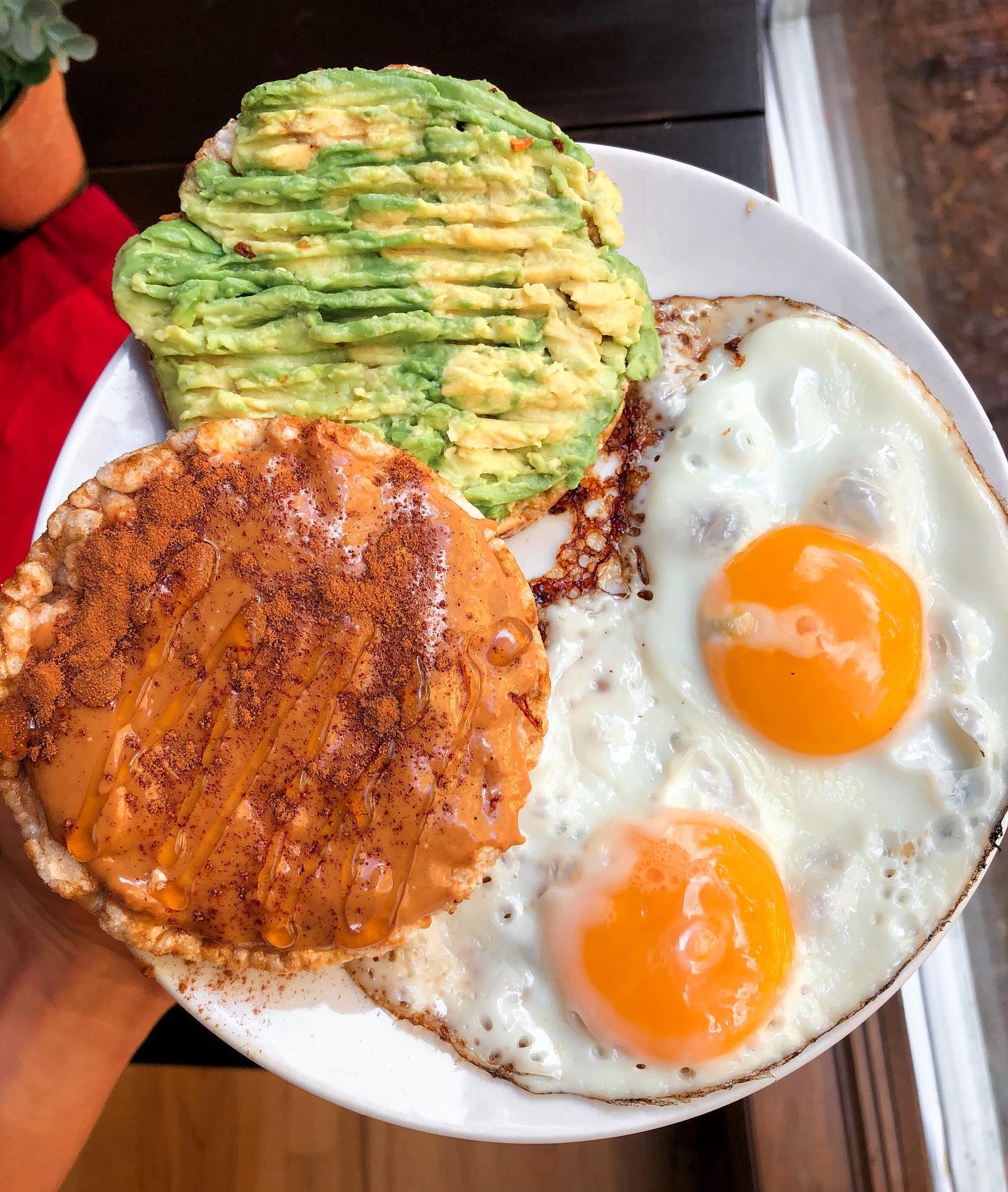 Sweet and Savory Rice Cakes with Fried Eggs