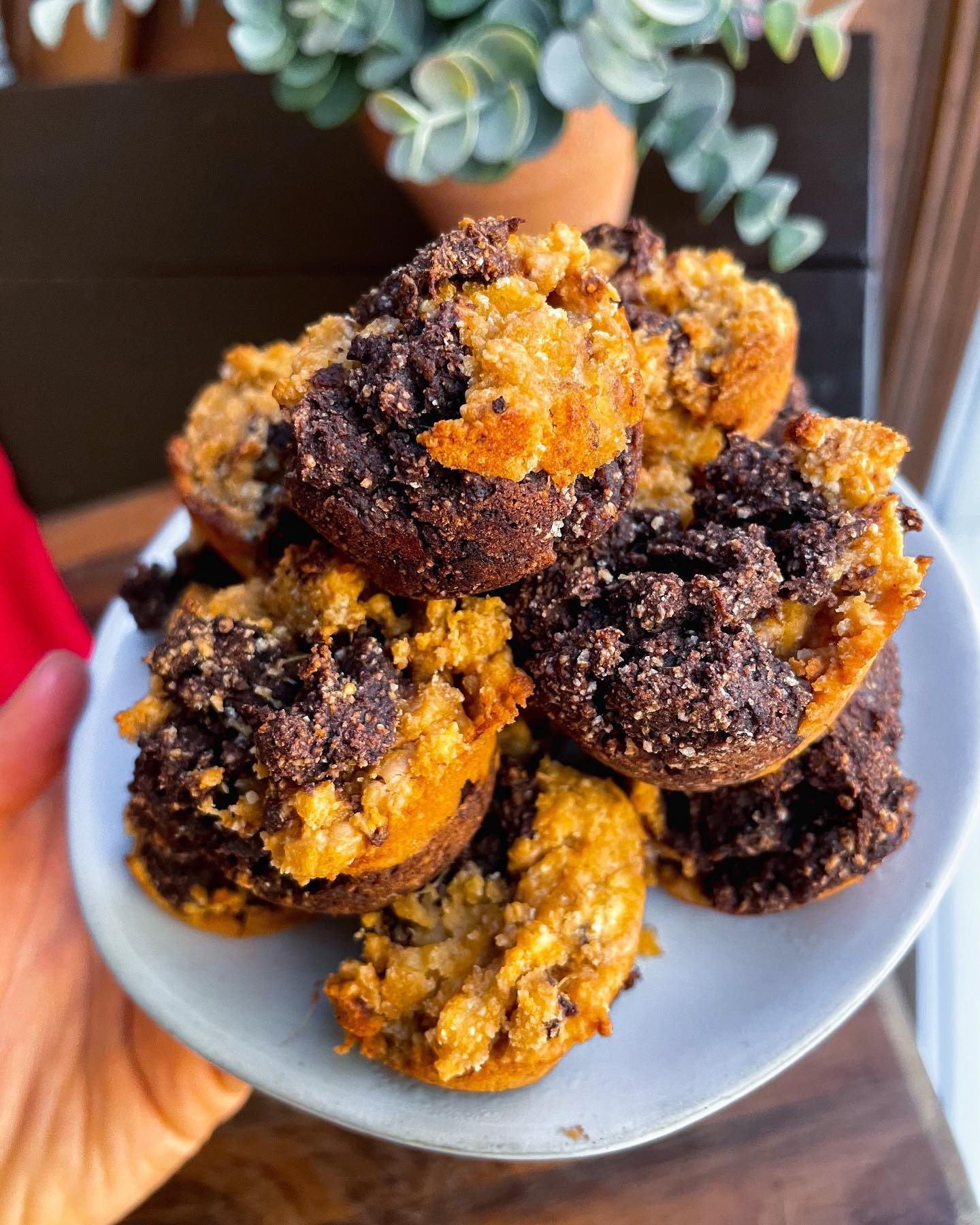 Marbled Chocolate Pumpkin Mini Muffins