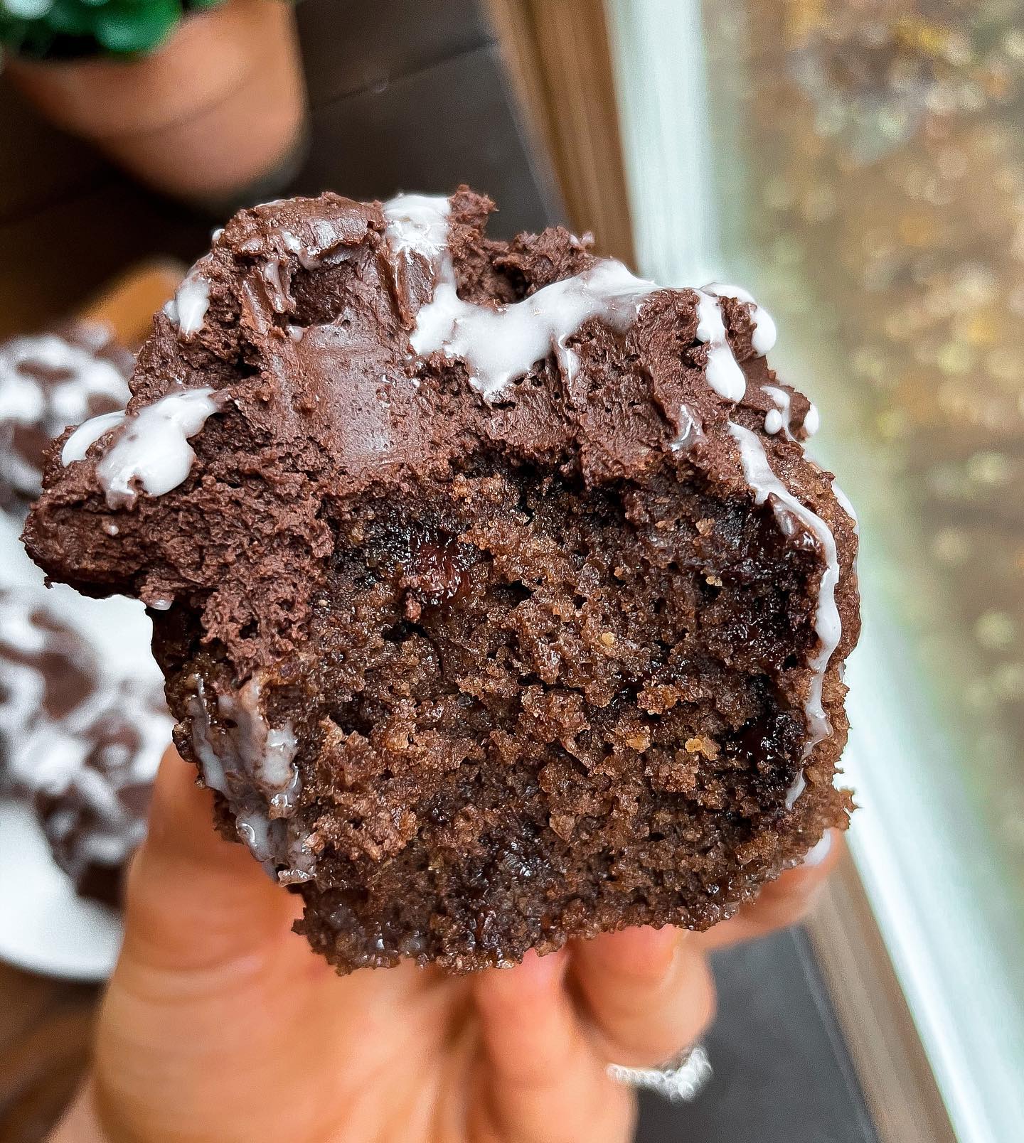 Spider Web Double Chocolate Muffins
