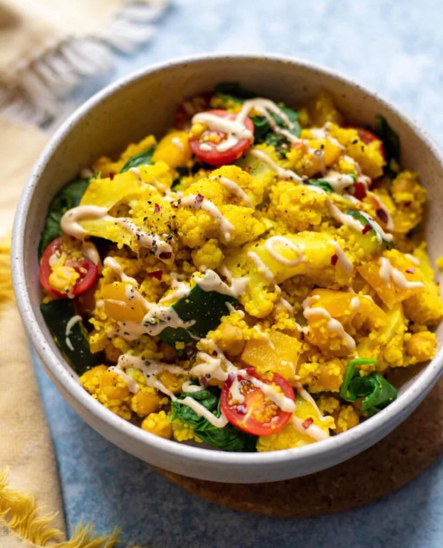 Cauliflower Couscous Bowl with Tahini Drizzle