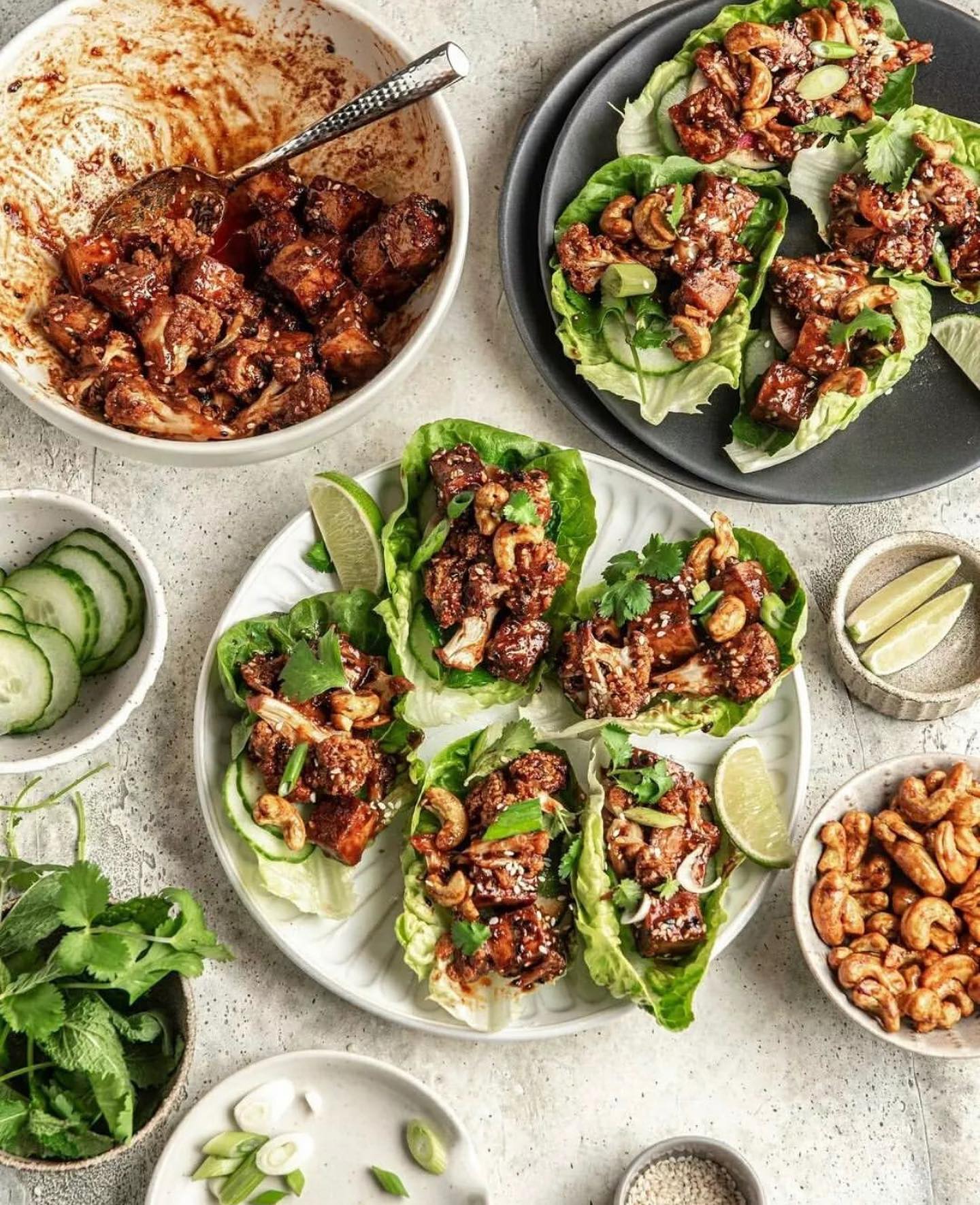 Bbq Tofu Cauliflower Lettuce Wraps