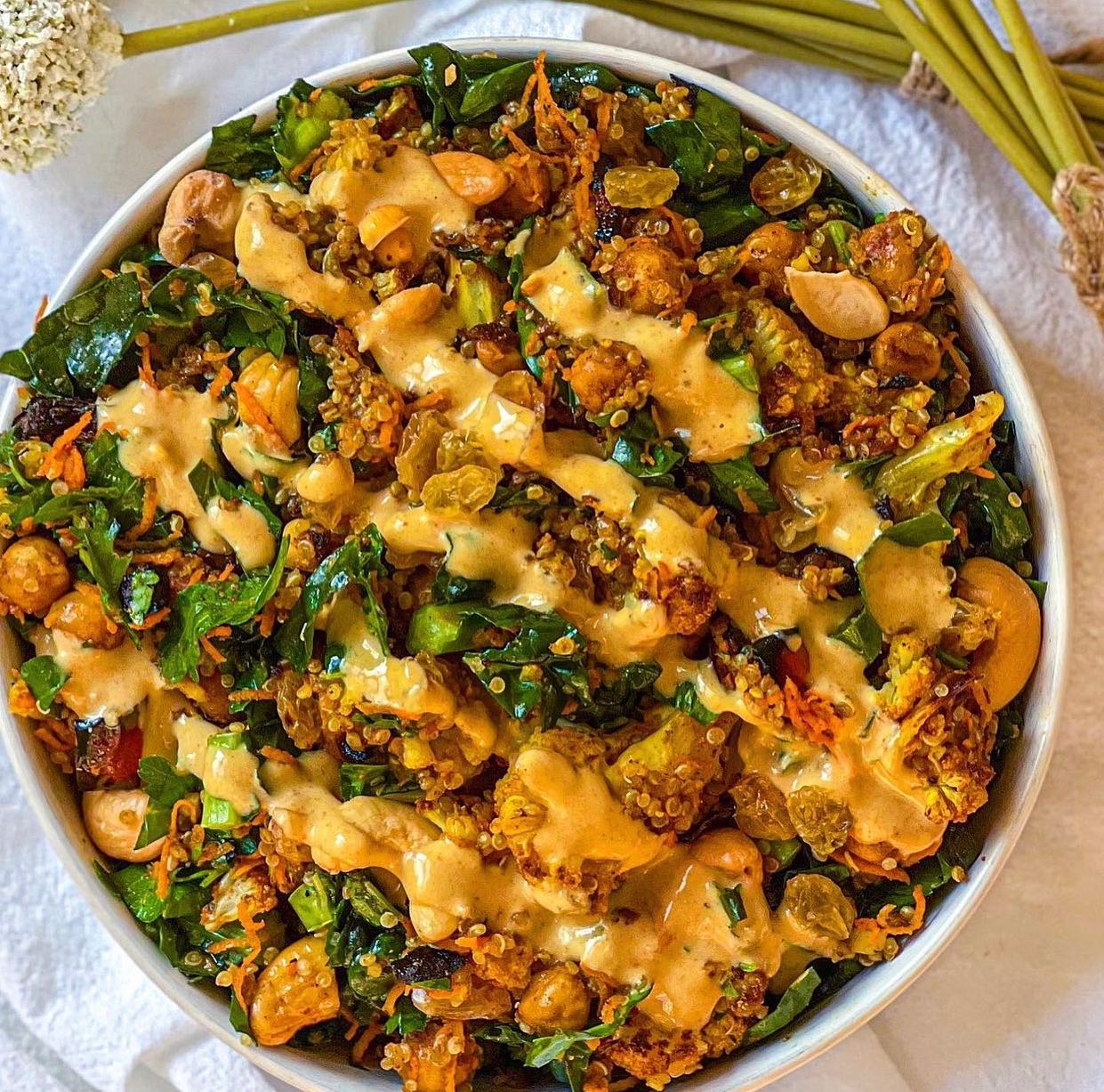 Turmeric Roasted Cauliflower Quinoa Bowls
