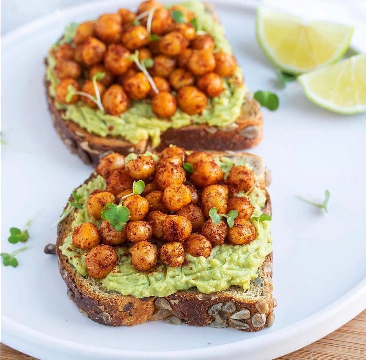Spiced Roasted Chickpea and Avocado Toast