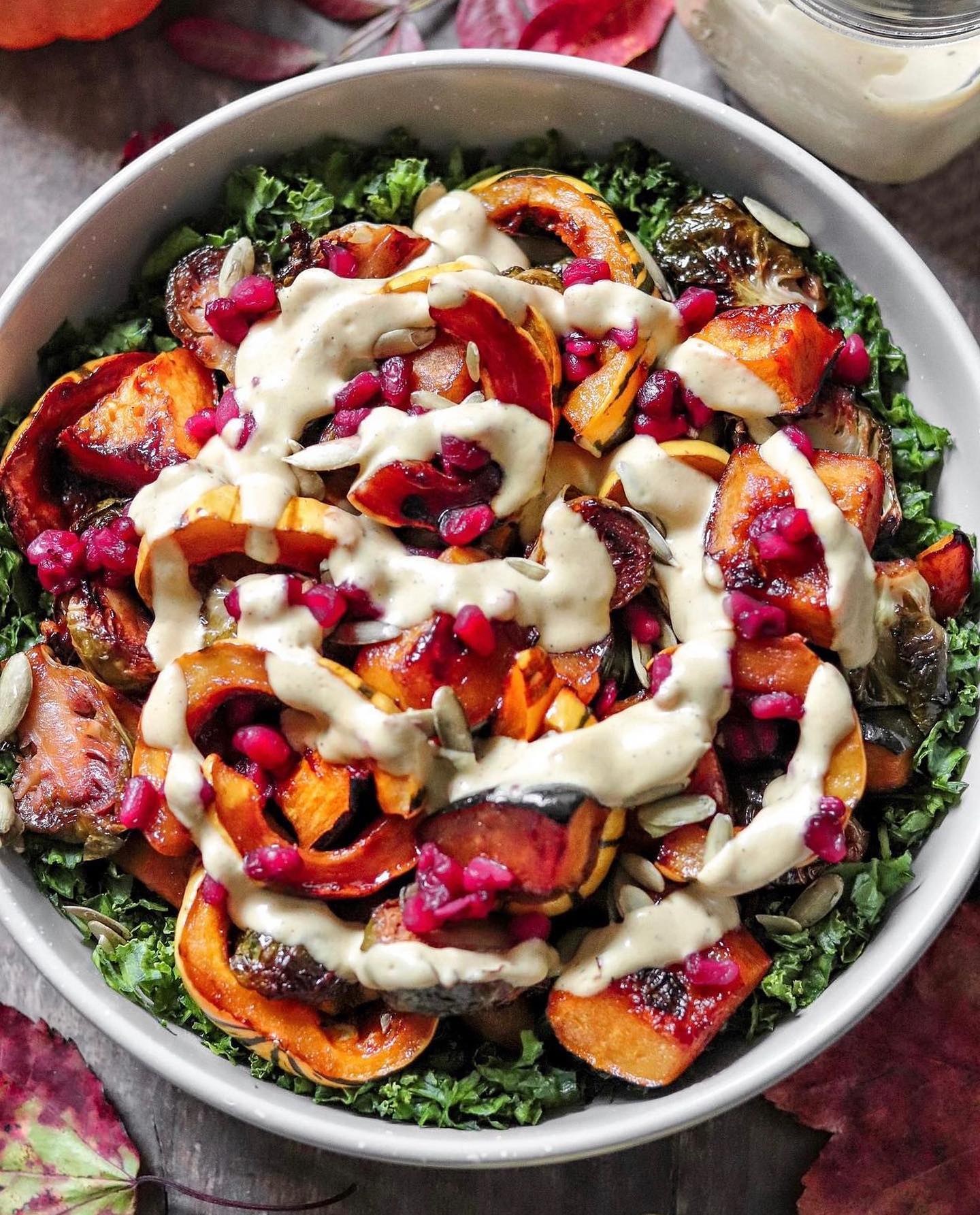 Roasted Vegetable Kale Salad