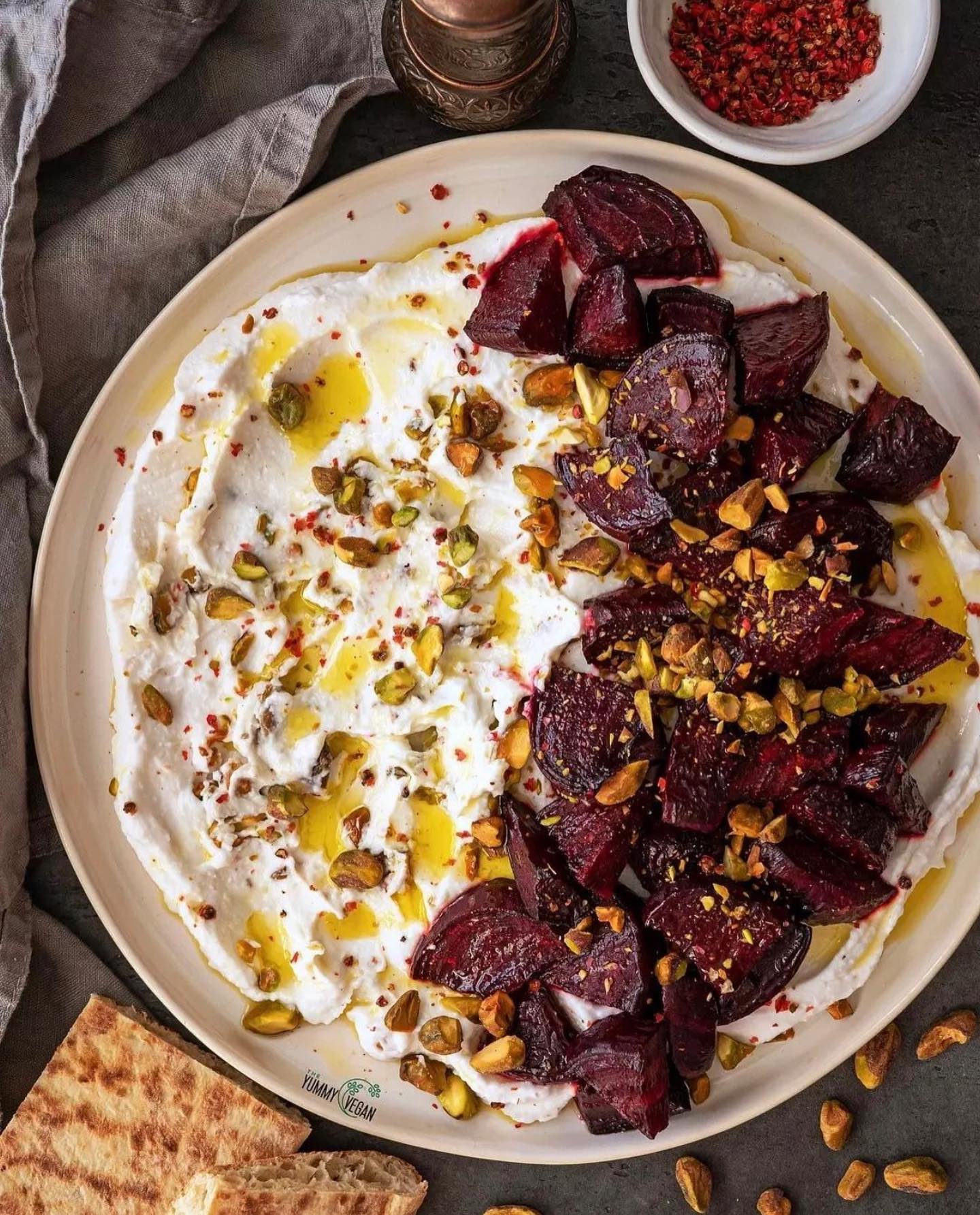 Whipped Feta with Roasted Beets and Pistachios