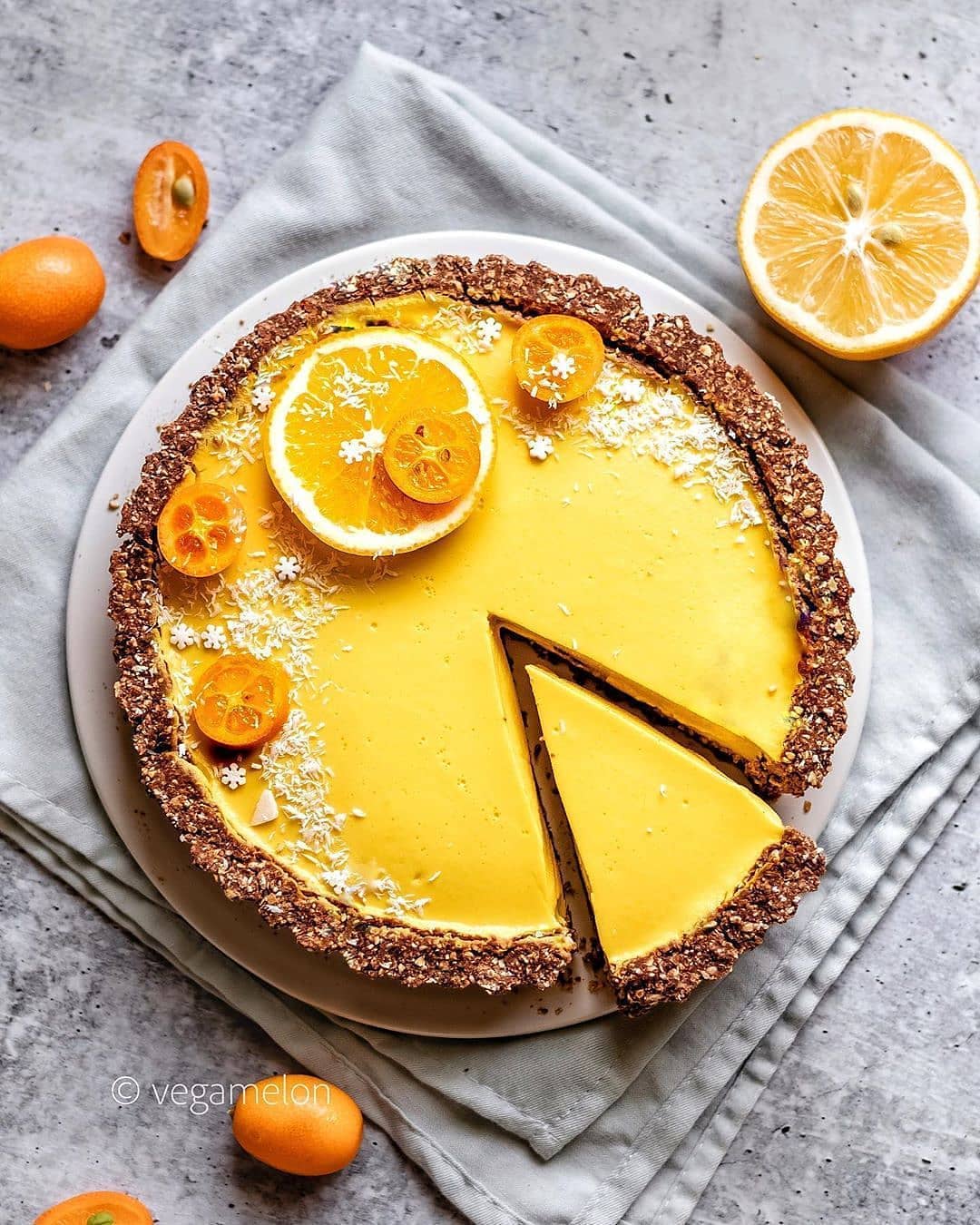 Vegan No Bake Coconut Lemon Tart Delight
