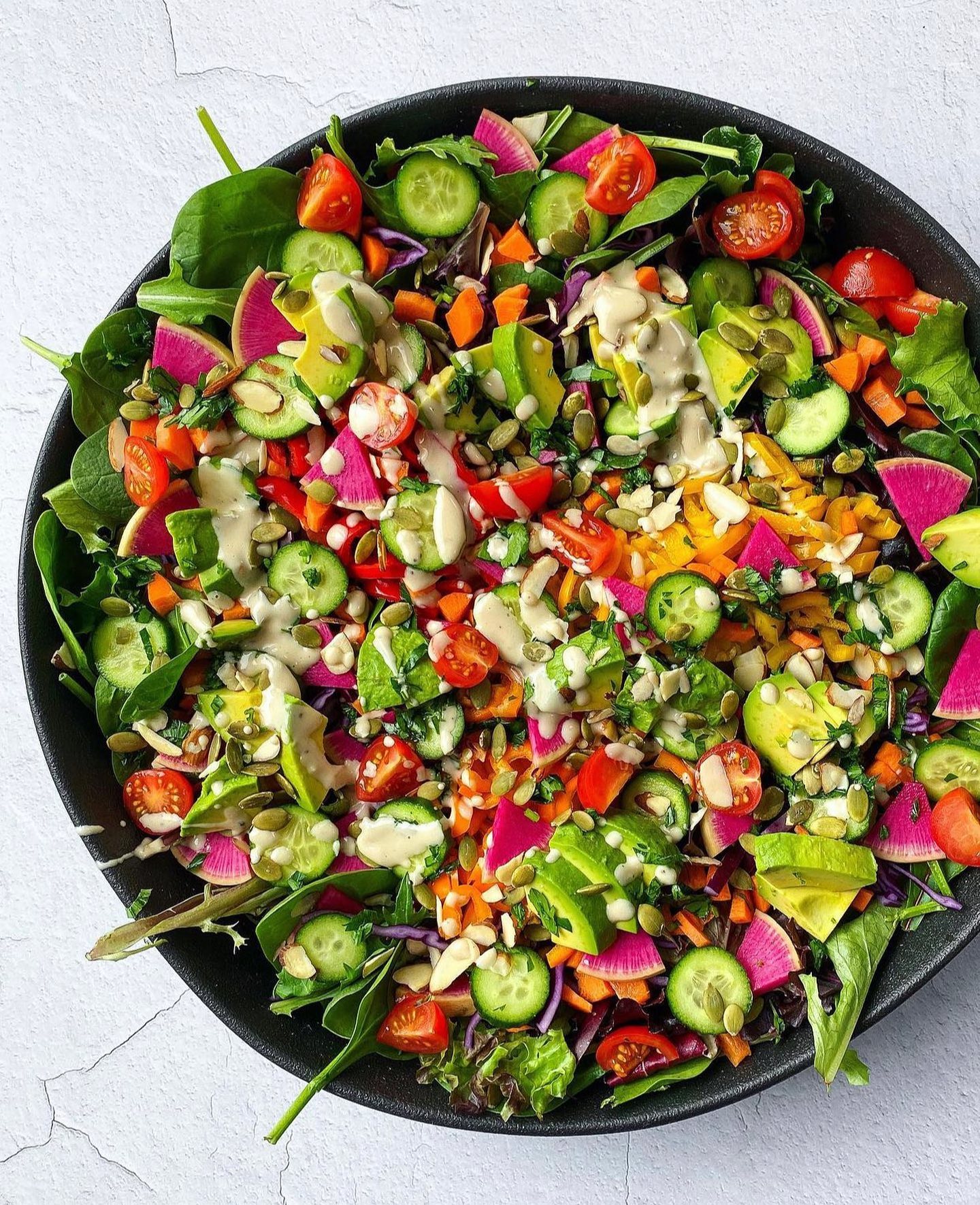 Rainbow Chop Salad with Orange Tahini Dressing