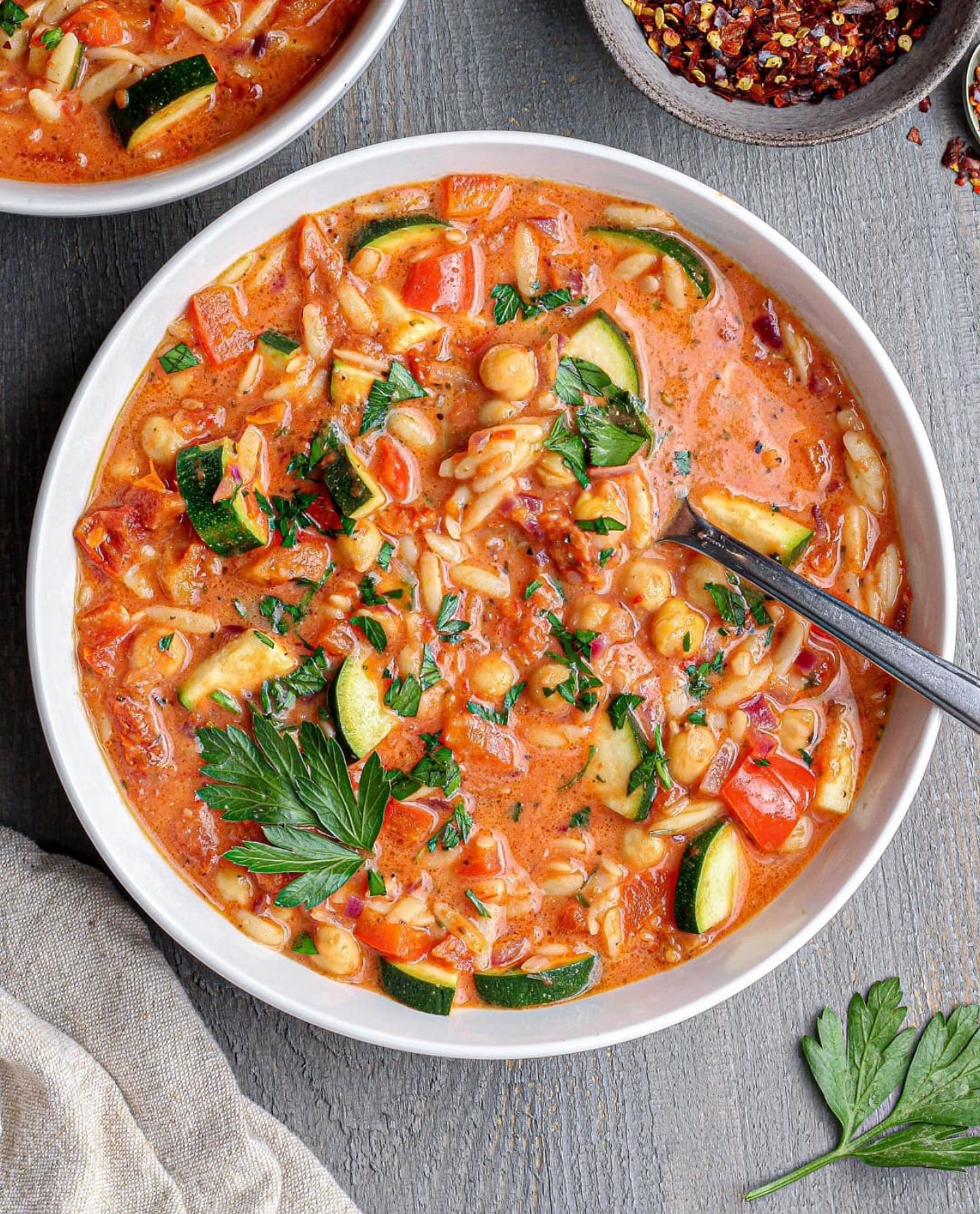 Chickpea and Orzo Vegetable Soup