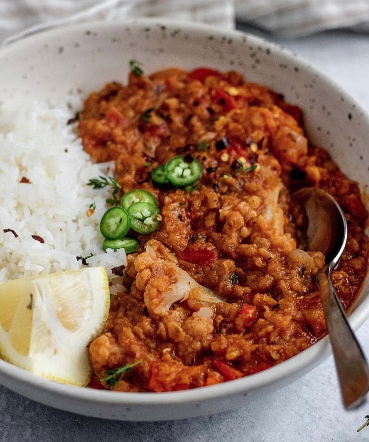 Red Lentil Stew with Garlic and Cauliflower